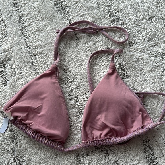 Isabella rose Pink glitter triangle swim top size small nordstrom - Picture 2 of 2